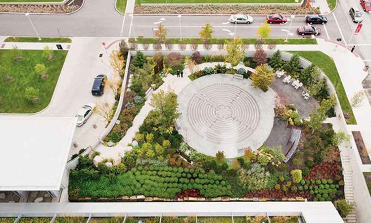 Seidman garden overhead image