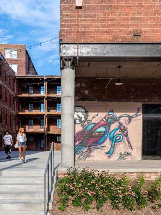 WBF exterior with graffiti
